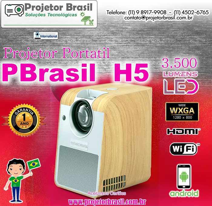 Projetor Portátil Novo Design PBrasil H5 Franco da Rocha
