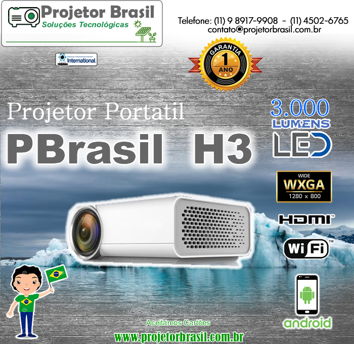 Projetor Portátil  PBrasil H3